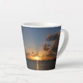 Sunset met Sailships Tropical Landscape Photo Latte Mok (Rechterhoek)