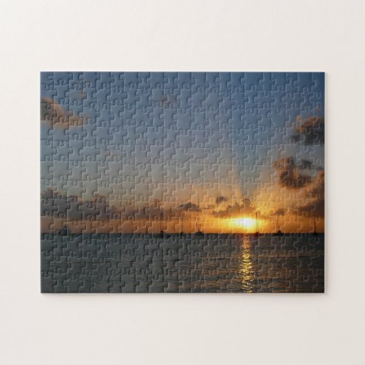 Sunset met Sailships Tropical Landscape Photo Legpuzzel (Horizontaal)