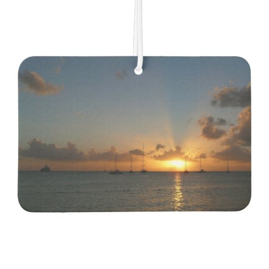 Sunset met Sailships Tropical Landscape Photo Luchtverfrisser (Voorkant)