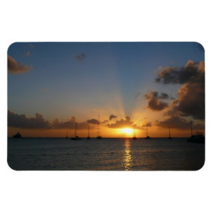 Sunset met Sailships Tropical Landscape Photo Magneet