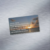 Sunset met Sailships Tropical Landscape Photo Magnetisch Visitekaartje (Voorbeeld)