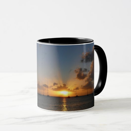 Sunset met Sailships Tropical Landscape Photo Mok (Voorkant rechts)