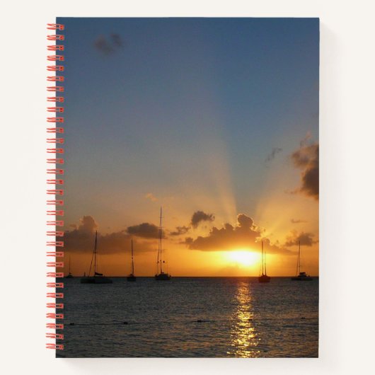 Sunset met Sailships Tropical Landscape Photo Notitieboek (Voorkant)