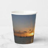 Sunset met Sailships Tropical Landscape Photo Papieren Bekers (Links)