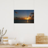 Sunset met Sailships Tropical Landscape Photo Poster (Keuken)