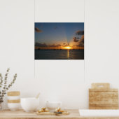Sunset met Sailships Tropical Landscape Photo Poster (Keuken)