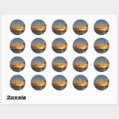 Sunset met Sailships Tropical Landscape Photo Ronde Sticker (Vel)