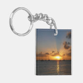 Sunset met Sailships Tropical Landscape Photo Sleutelhanger (Voorkant Links)