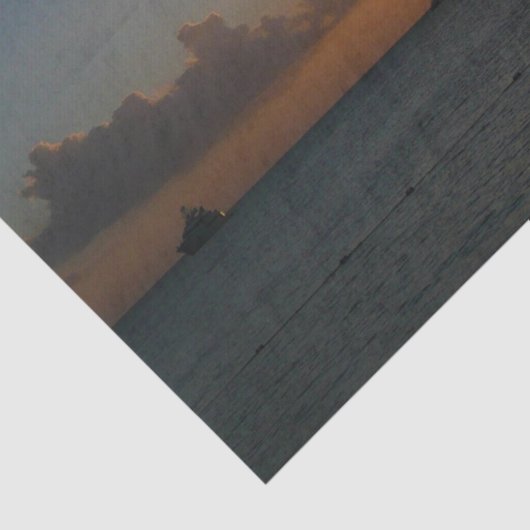 Sunset met Sailships Tropical Landscape Photo Tissuepapier (Detail)