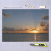 Sunset met Sailships Tropical Landscape Photo Tissuepapier (Craft)