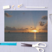 Sunset met Sailships Tropical Landscape Photo Tissuepapier (Craft)