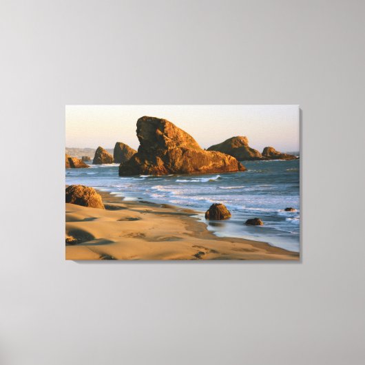Sunset, Meyers Beach, Oregon, VS Canvas Afdruk (Voorkant)