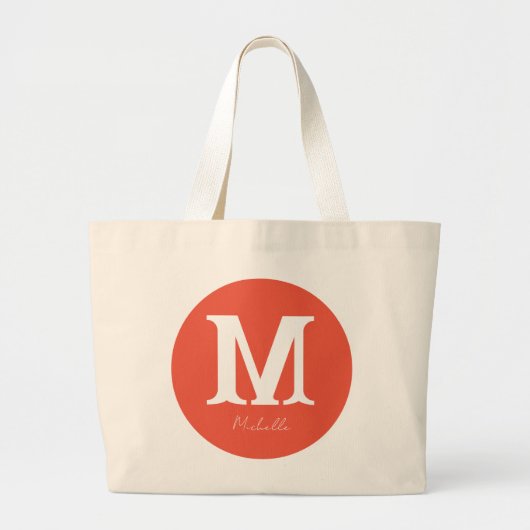 Sunset Minimal Monogram Grote Tote Bag (Voorkant)