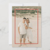 Sunset Minimalistische Fotobruiloft Kaart (Achterkant)