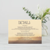 Sunset Misty Evening Wedding Gastinformatie Informatiekaartje (Staand voorkant)