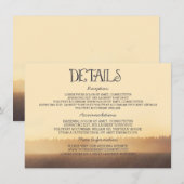 Sunset Misty Evening Wedding Gastinformatie Informatiekaartje (Voorkant / Achterkant)