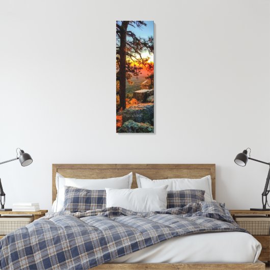Sunset Mogollon Rim Arizona Pine Trees 12x36 Canvas Afdruk (Insitu (Slaapkamer))