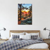 Sunset Mogollon Rim Arizona Pine Trees 24x36 Canvas Afdruk (Insitu (Slaapkamer))
