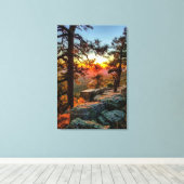 Sunset Mogollon Rim Arizona Pine Trees 24x36 Canvas Afdruk (Insitu (Houten vloer))