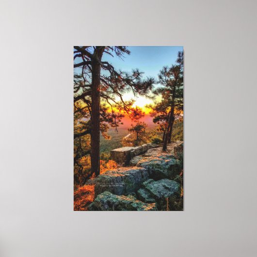 Sunset Mogollon Rim Arizona Pine Trees 40x60 Canvas Afdruk (Voorkant)