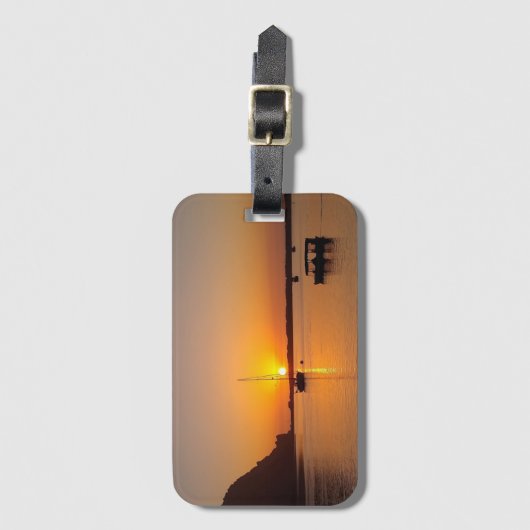 Sunset Morro Bay Sailboot Bagagelabel (Voorkant (verticaal))