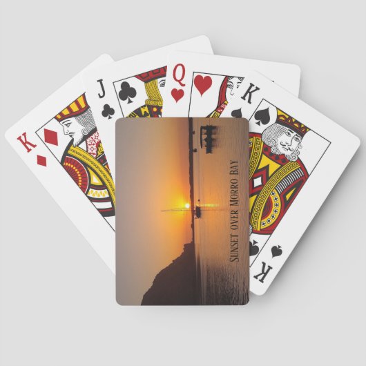 Sunset Morro Bay Sailboot Pokerkaarten (Achterkant)