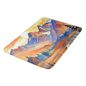 Sunset Mountain Art Design Badmat (Gekanteld)