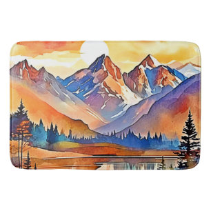 Sunset Mountain Art Design Badmat