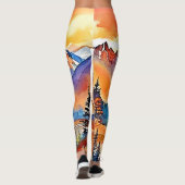 Sunset Mountain Art Design Leggings (Achterkant)