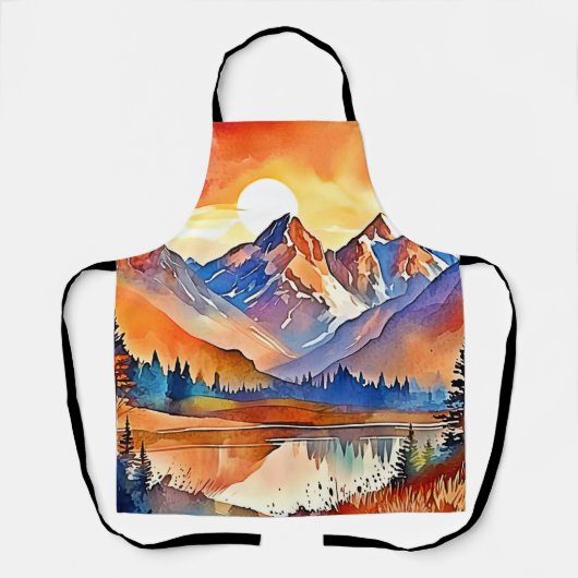 Sunset Mountain Art Design Schort (Voorkant)