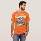 Sunset Mountain Art Design T-shirt (Voorkant volledig)