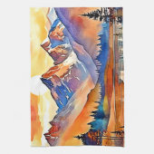 Sunset Mountain Art Design Theedoek (Verticaal)