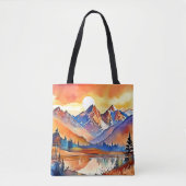 Sunset Mountain Art Design Tote Bag (Voorkant)