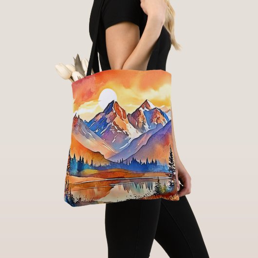 Sunset Mountain Art Design Tote Bag (Dichtbij)