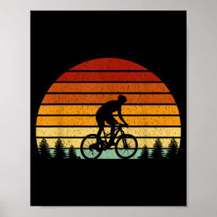 Sunset Mountain Biking Gift For Mountain B Poster