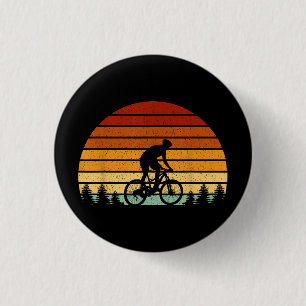 Sunset Mountain Biking Gift For Mountain B Ronde Button 3,2 Cm