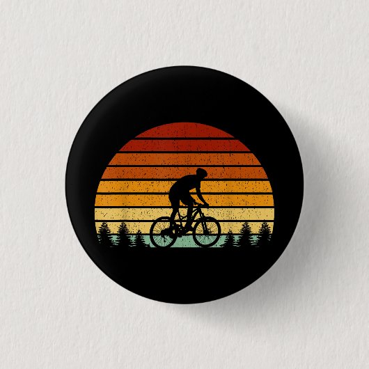 Sunset Mountain Biking Gift For Mountain B Ronde Button 3,2 Cm (Voorkant)