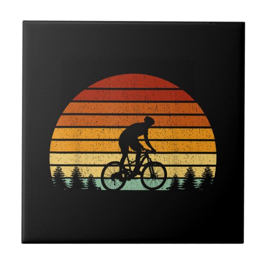 Sunset Mountain Biking Gift For Mountain B Tegeltje (Voorkant)