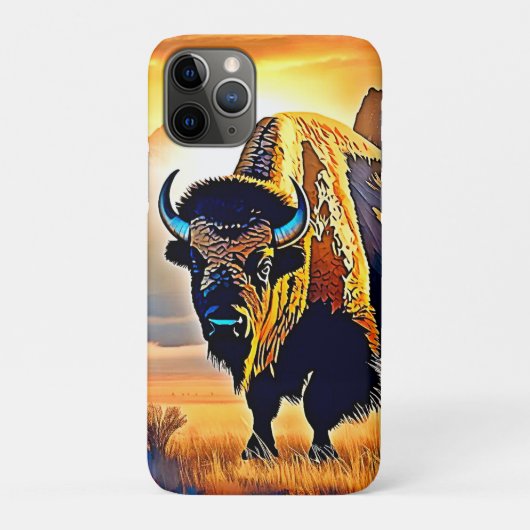 Sunset Mountain Bison Art Design Case-Mate iPhone Case (Achterkant)