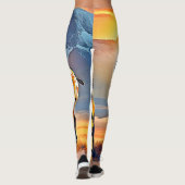 Sunset Mountain Bison Art Design Leggings (Achterkant)