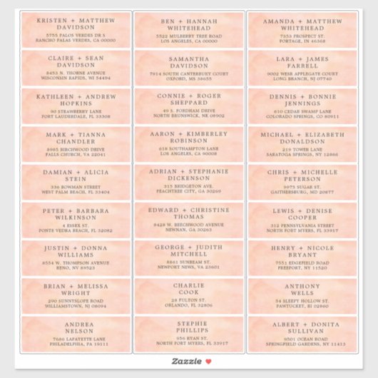 Sunset Mountain Bruiloft Gast Adresetiketten Sticker (Vel)