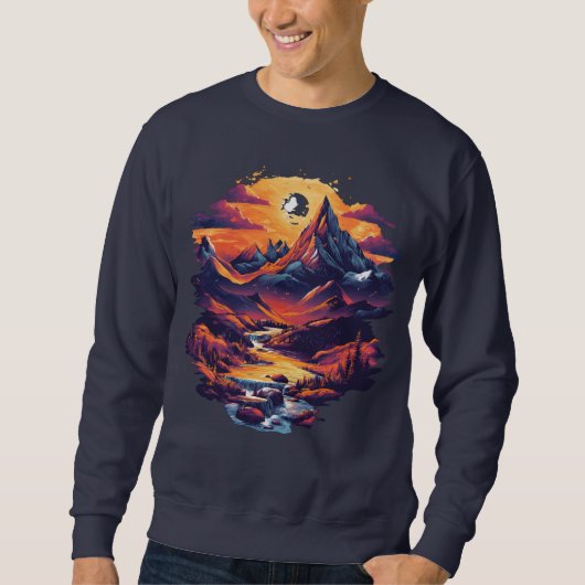 Sunset Mountain Escape Grafische T-Shirt (Voorkant)