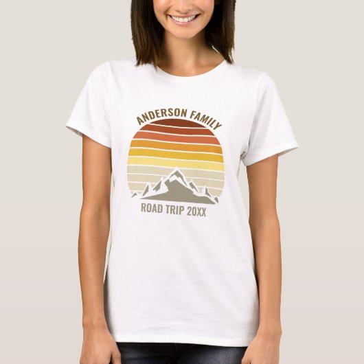 Sunset Mountain Family Reunion Road Trip Vrouwen T-shirt (Voorkant)