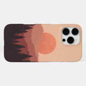 Sunset Mountain Forest Nature Illustration iPhone Hoesje (Achterkant horizontaal)