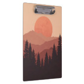 Sunset Mountain Forest Nature Illustration Klembord (Rechts)