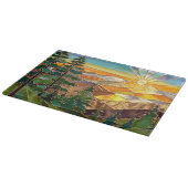 Sunset Mountain Kitchen Glas Snijplank (Hoek)