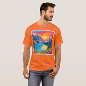 Sunset Mountain Lake Majesteit Kunst T-shirt (Voorkant volledig)