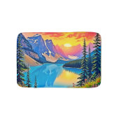 Sunset Mountain Lake Majesty Art Badmat (Voorkant)