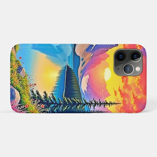 Sunset Mountain Lake Majesty Art Case-Mate iPhone Case (Achterkant (horizontaal))