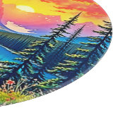 Sunset Mountain Lake Majesty Art Snijplank (Hoek)